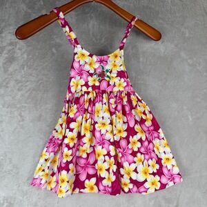 Luau Hawaii Pacific Legend Apparel Girls Pink Floral Hawaiian Turtle Sundress